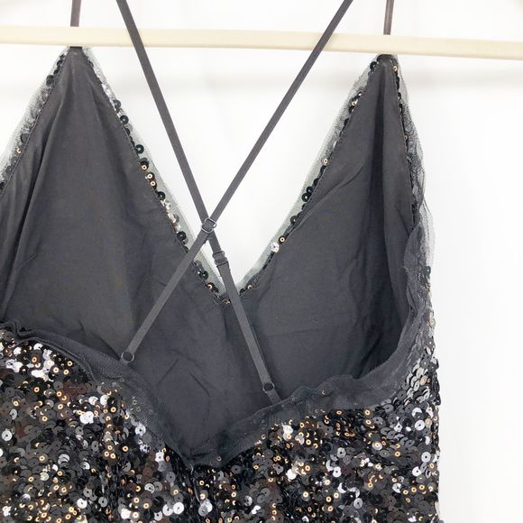 NBD x Revolve Dress Sloan Black Sequin Slip Mini - Picture 6 of 8